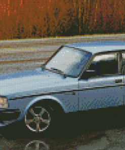 Blue Volvo 240 Saloon Car Diamond Paintings