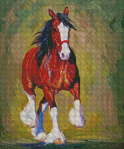 Brown Clydesdale Horse Diamond Paintings