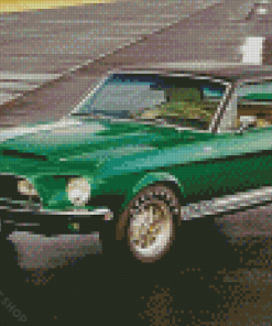 Classic Green Mustang Diamond Paintings