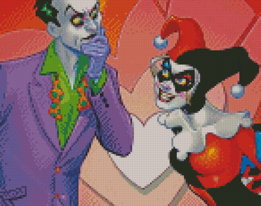 Harley And Joker Cartoon Diamond Paintings