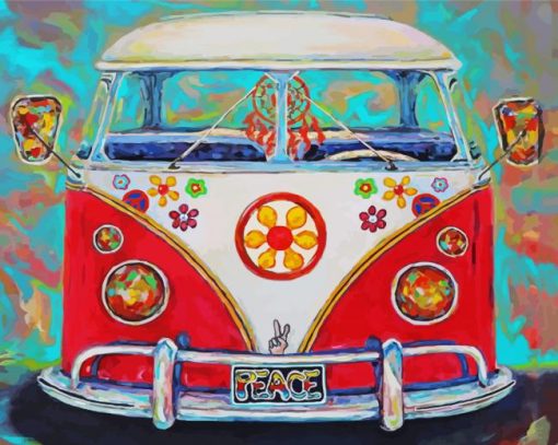 Hippie Van Car Diamond Paintings