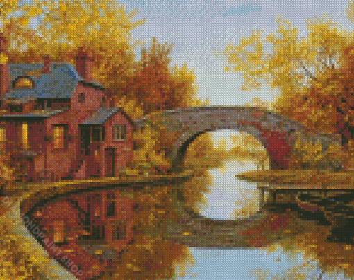 House River In Fall Diamond Paintings