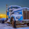 Kenworth Truck In Snow Diamond Paintings