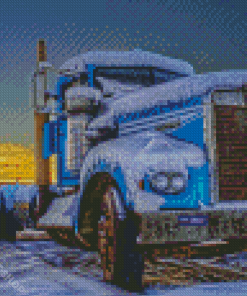 Kenworth Truck In Snow Diamond Paintings