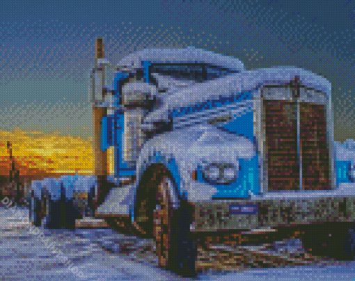 Kenworth Truck In Snow Diamond Paintings