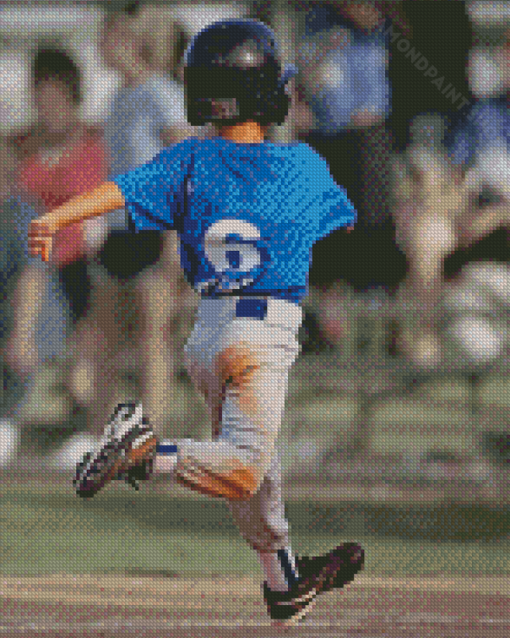 Little Boy Playing Baseball Diamond Paintings