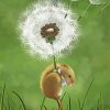 Mouse And Dandelion Art Diamond Paintings