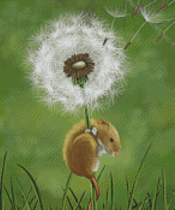 Mouse And Dandelion Art Diamond Paintings