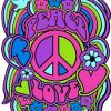 Peace Love Hippie Illustration Diamond Paintings