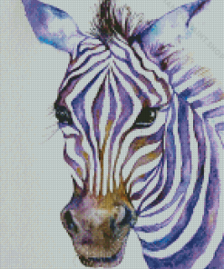 Purple Zebra Head Diamond Paintings