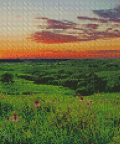 Sunset At Flint Hills Diamond Paintings