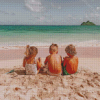 The Children On The Beach Diamond Paintings