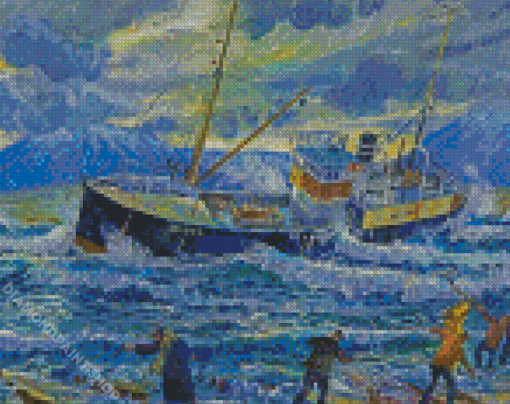 Trawler In Stom Diamond Paintings