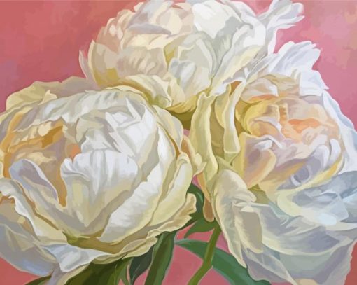 White Peonies Diamond Paintings