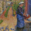 Young Woman Washing Dishes Diamond Paintings