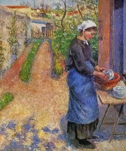 Young Woman Washing Dishes Diamond Paintings