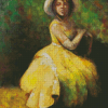 Abstract Girl In Yellow Dress Diamond Paintings