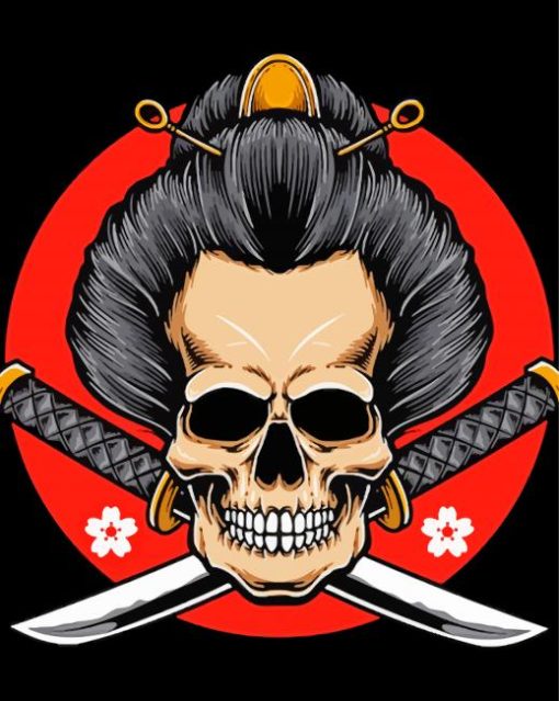 Aesthetic Japanese Skull Diamond Paintings