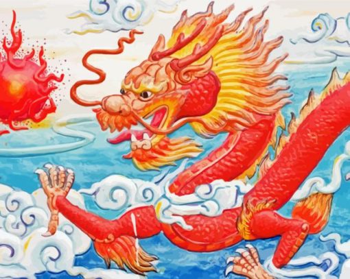 Aesthetic Red Chinese Dragon Diamond Paintings