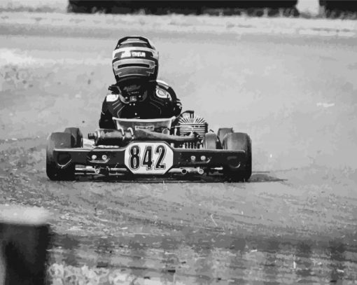 Black And White Go Kart Diamond Paintings