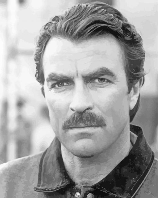 Black And White Tom Selleck Diamond Paintings