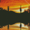 Cactus Sunset Reflection Diamond Paintings