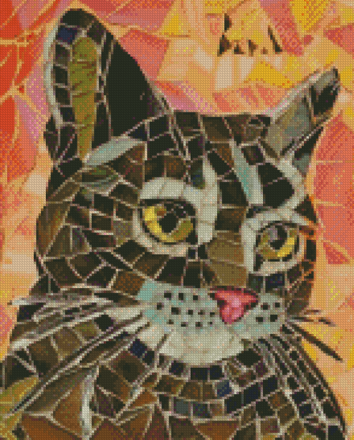 Collage Mosaic Cat Diamond Paintings