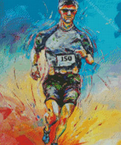 Colorful Man Running Diamond Paintings