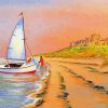 Dinghy Sailing At Bamburgh Beach Bill Holkham Diamond Paintings