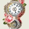 Floral Vintage Clock Diamond Paintings