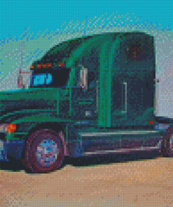 Green 18 Wheeler Art Diamond Paintings