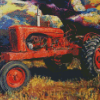 Old Red Tractor Diamond Paintings