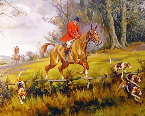 Vintage Hunting Scene Diamond Paintings