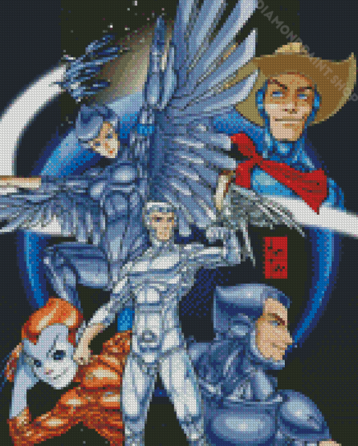 80s Cartoon Silver Hawk Diamond Paintings