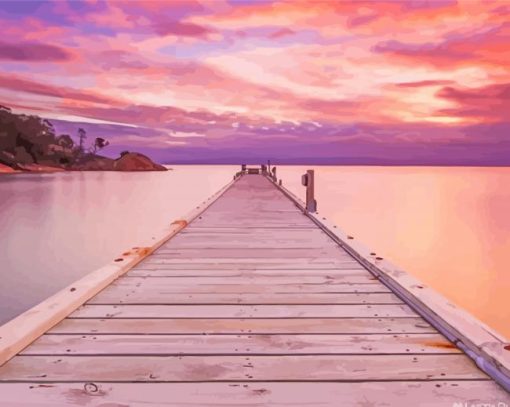 Boardwalk At Sunset Tasmania Diamond Paintings