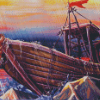 Boat In Storm Diamond Paintings