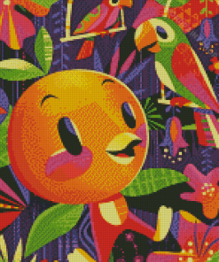 Disney Orange Bird And Parrots Diamond Paintings