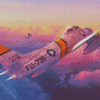 F86 Sabre Jet Fighter At Sunset Diamond Paintings