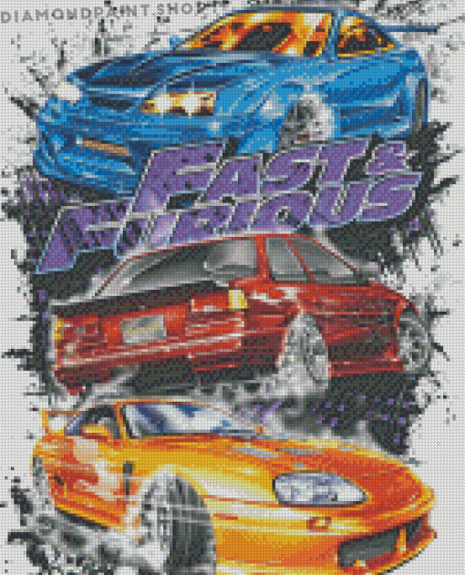 Fast And Furious Cars Poster Art Diamond Paintings