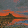 Holy Island Of Lindisfarne At Sunset Diamond Paintings