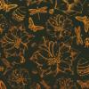 Illustration Black And Gold Flowers Diamond Paintings