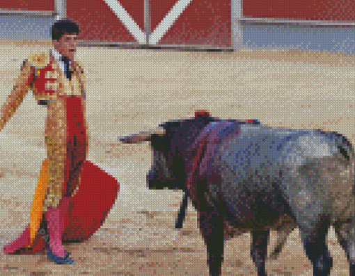 Matador And Bull Fight Diamond Paintings