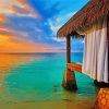 Montego Bay Jamaica Huts At Sunset Diamond Paintings