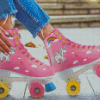 Pink Rollerblades Diamond Paintings