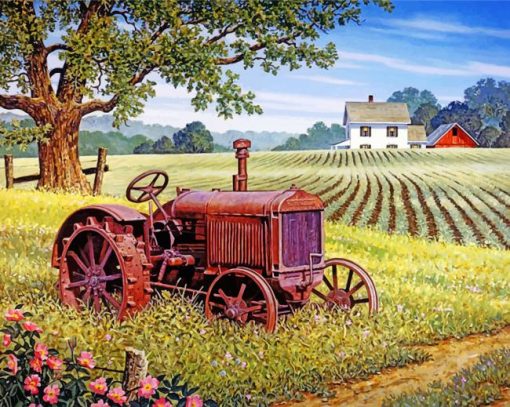 Rusty Tractor By John Sloane Diamond Paintings