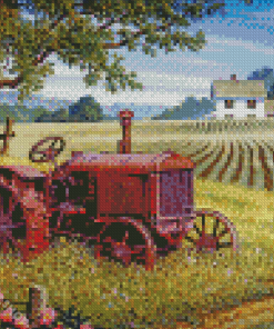 Rusty Tractor By John Sloane Diamond Paintings