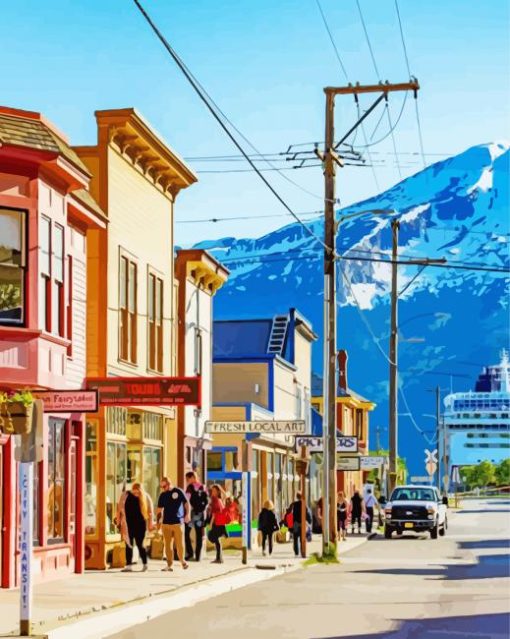 Skagway City In Alaska Diamond Paintings