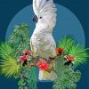 Umbrella Cockatoo And Plants Diamond Paintings