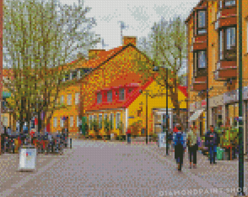 View Of A Street In Central Lund Sweden Diamond Paintings