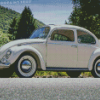 White Volkswagen Bug Diamond Paintings